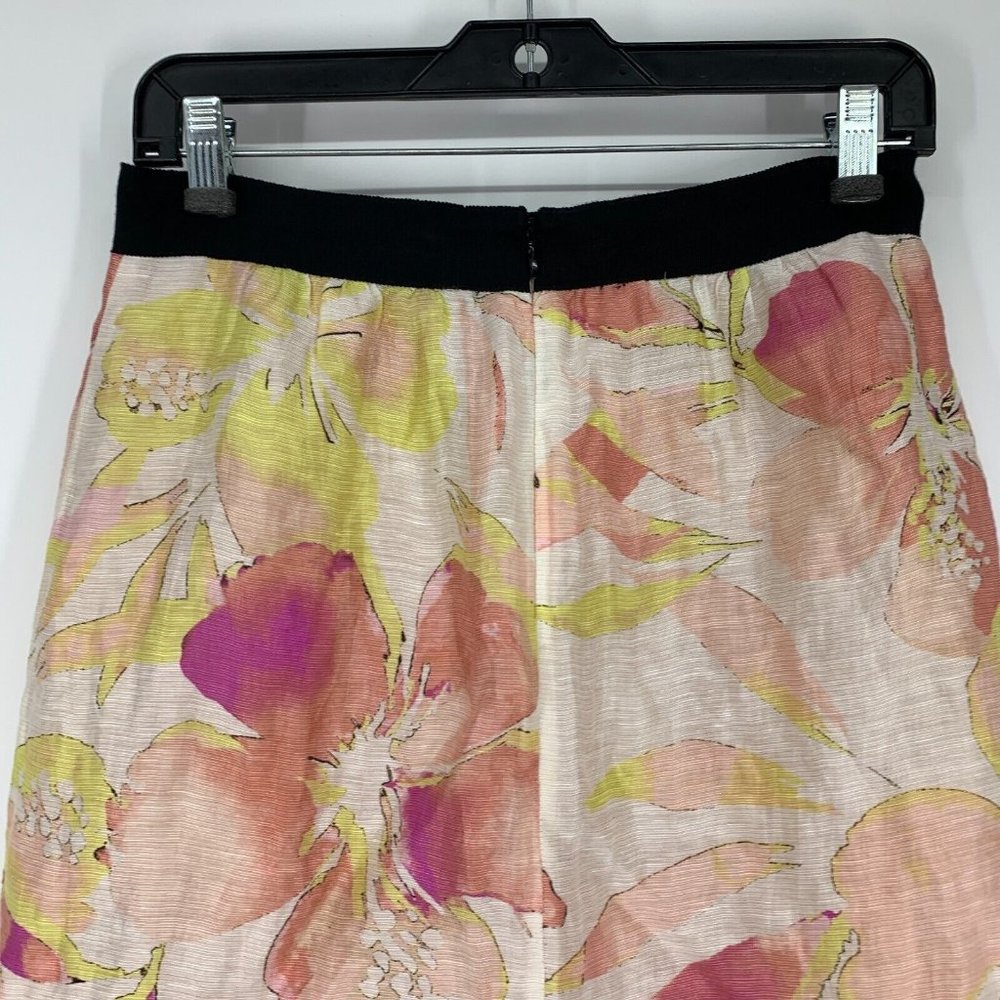 LOFT Skirt Floral Print Linen Blend A Line Mini Lined - Picture 7 of 10